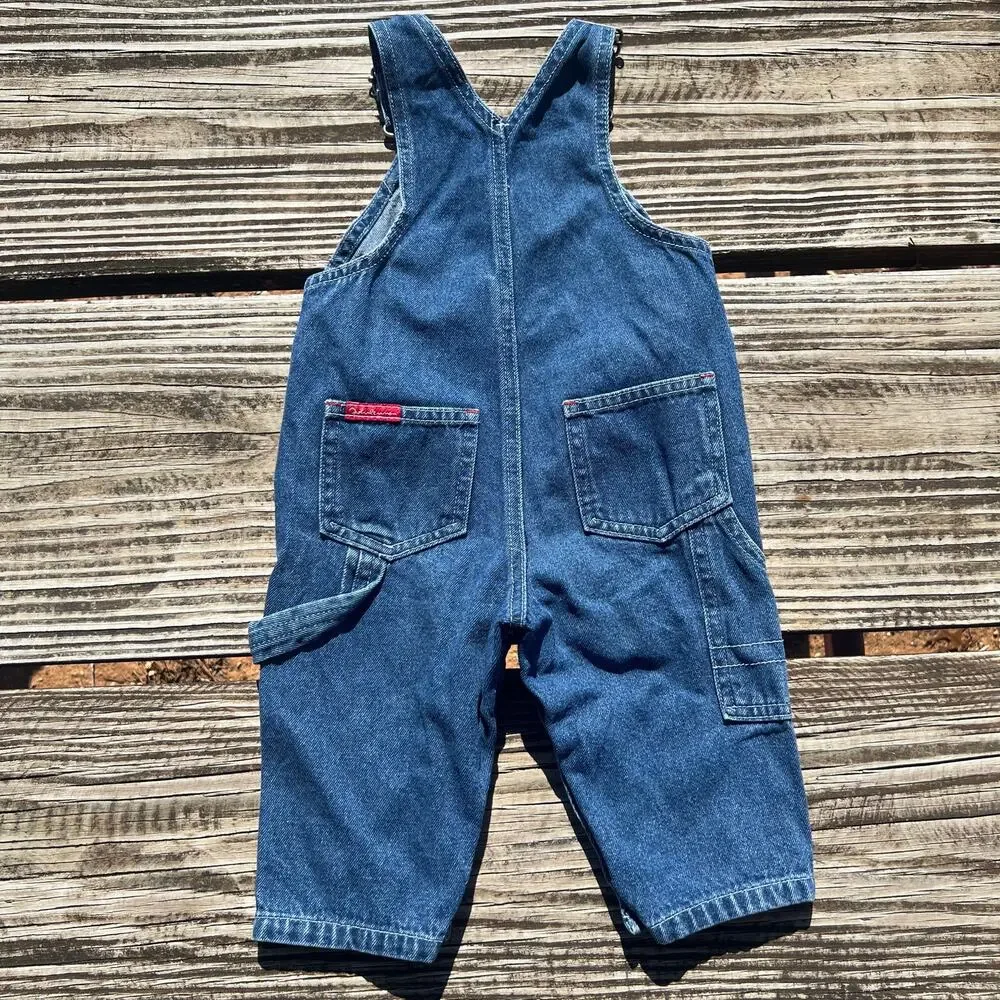 Vintage 90s Carters John Lennon Denim Overalls 9M Unisex Baby Carpenter Cotton